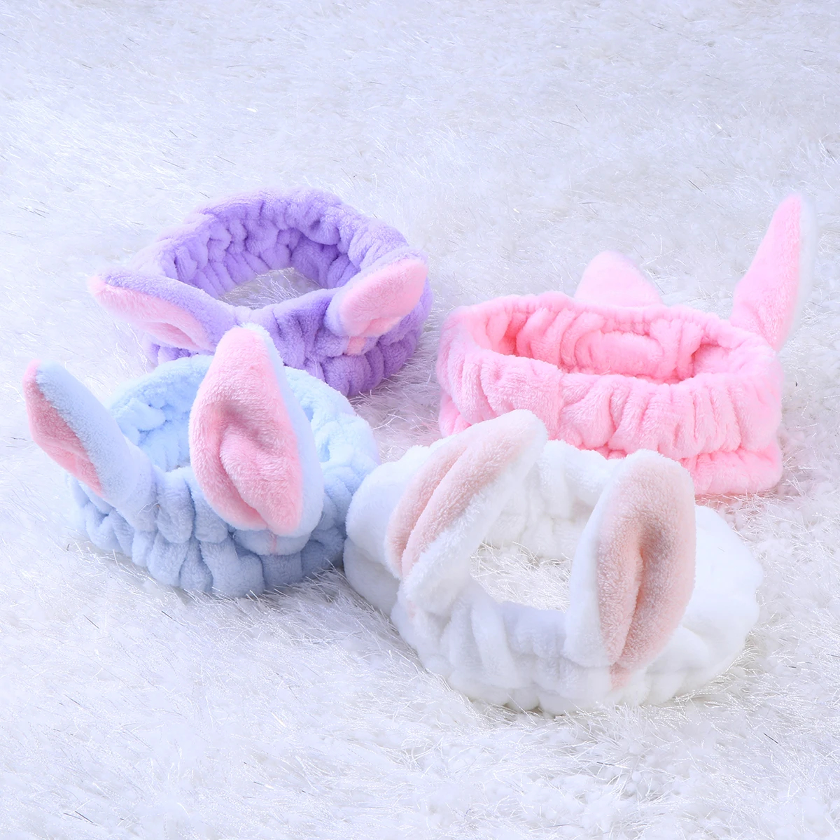 عصابة رأس على شكل أذن أرنب، رباط شعر مرن للنساء والفتيات، أداة تنظيف الوجه والمنتجعات الصحية وأذنين الأرنب #6