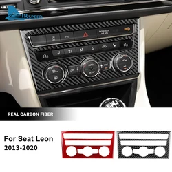 Real Soft Carbon Fiber Sticker For Seat Leon MK3 2013 2014 2015 2016 2017 2018 2019 2020 LHD RHD Car Central AC Button Panel