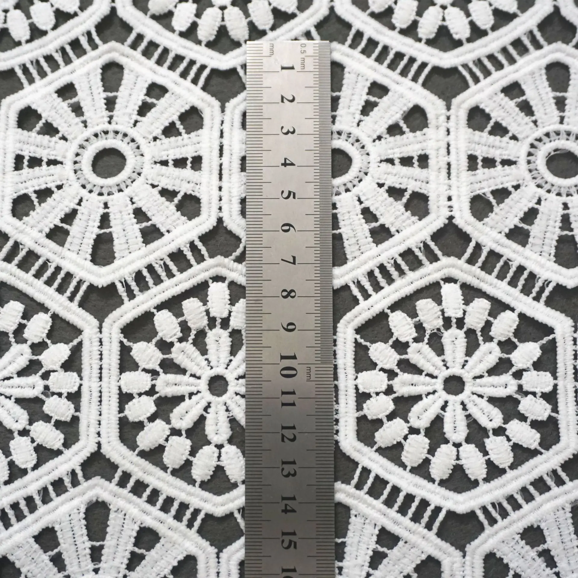 Water-soluble Milk Silk Lace Embroidery Fabric Full Width Openwork Embroidery Clothing Embroidery Lace Fabrics view 2