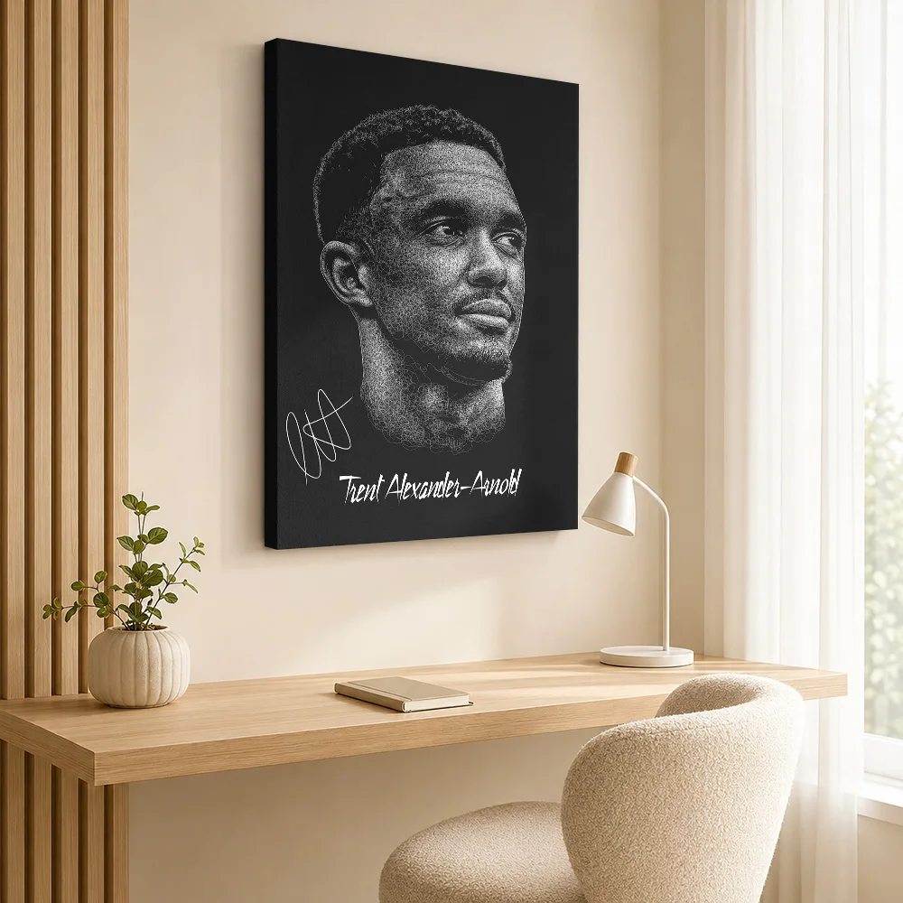 Trent Alexander-Arnold Scribble Art Canvas Print Poster Customized Photo Sports Portrait Wall Art for Game Room Man Cave Decor