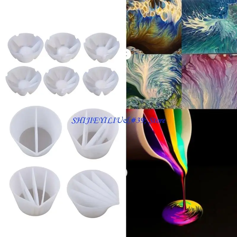 

E21F Silicone Split Cup 2/3/4/5 Chambers Reusable Silicone Pouring Divided Cups