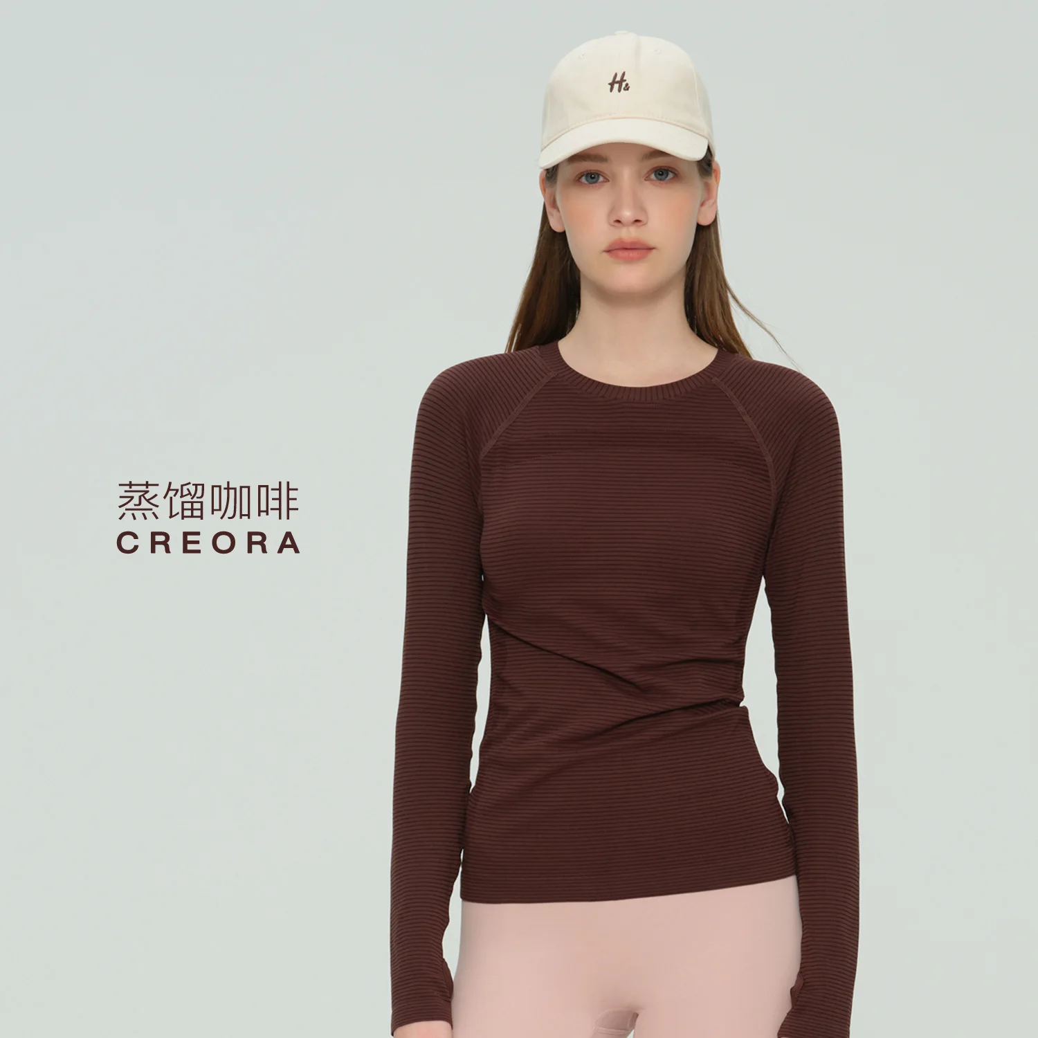 ملابس اليوغا، تي شيرت رياضي للجري بأكمام طويلة للنساء من Pilates، رقبة دائرية، ملابس تدريب للياقة البدنية متعددة الاستخدامات #3