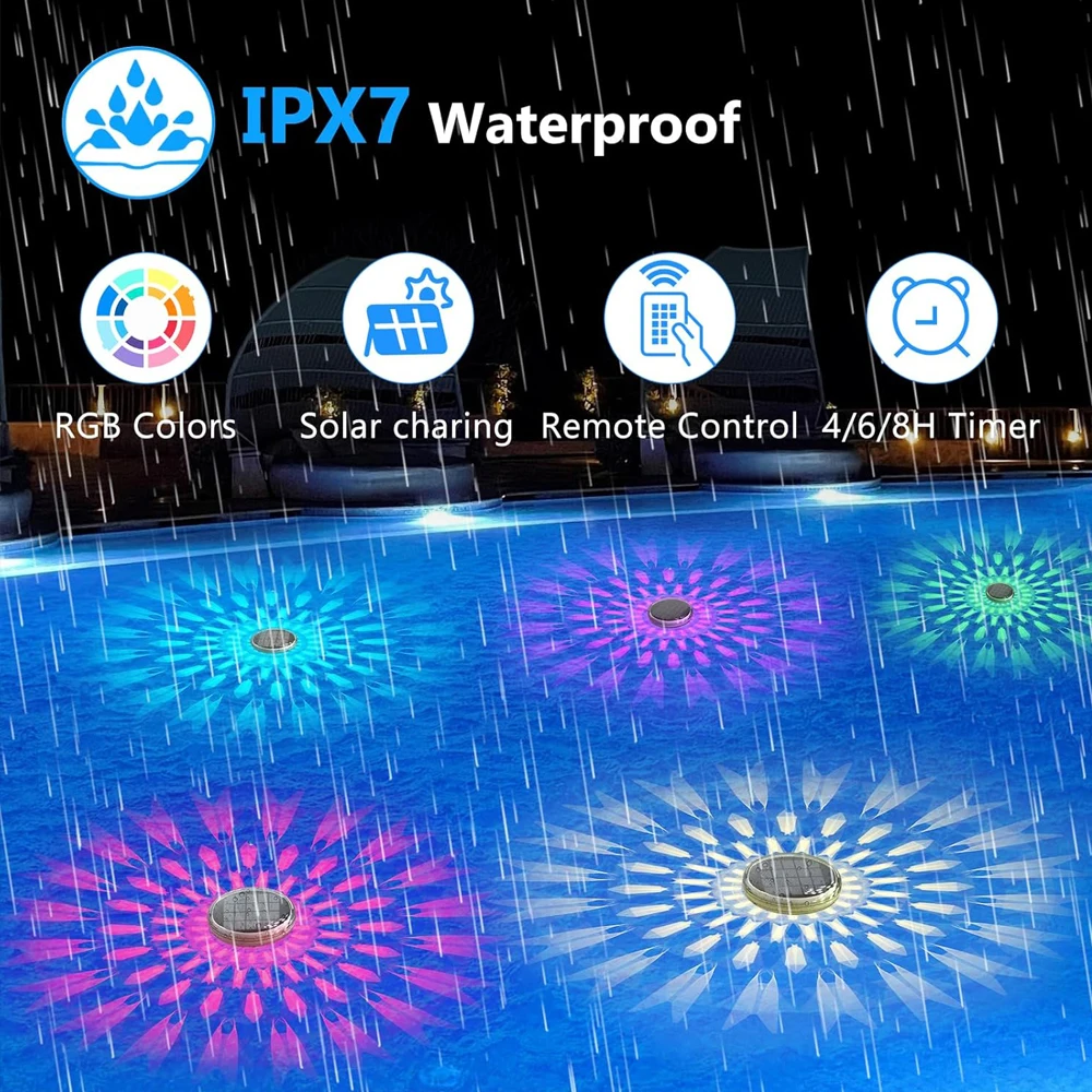 ไฟสระว่ายน้ำแบบโซลาร์ชาร์จได้  - Pool Light Solar Rechargeable บทวิจารณ์และราคา