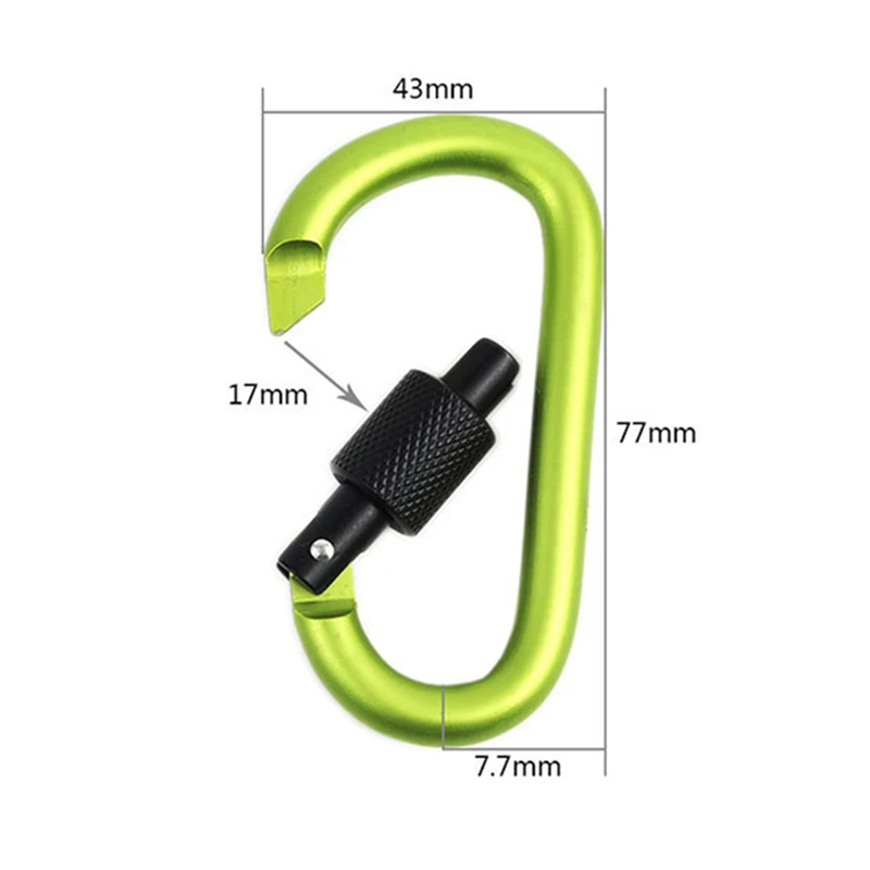 1Pcs Aluminum Carabiner D-Ring Key Chain Clip Snap Hook Karabiner Camping Keyring 8 Colors