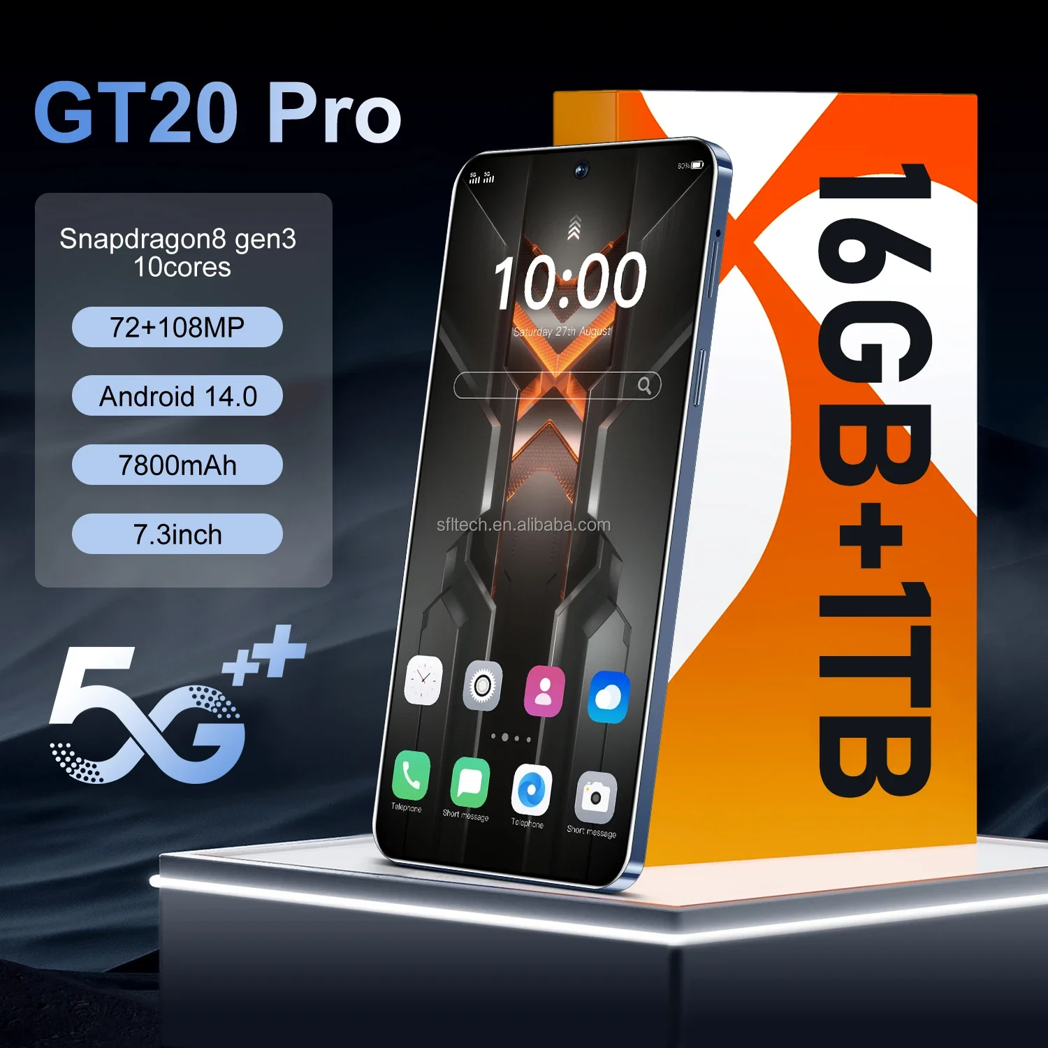 Original 5G Android Smartphone 108M High-Definition Camera Dual SIM Card Octa Core MTK Processor Shockproof Mobile Phone