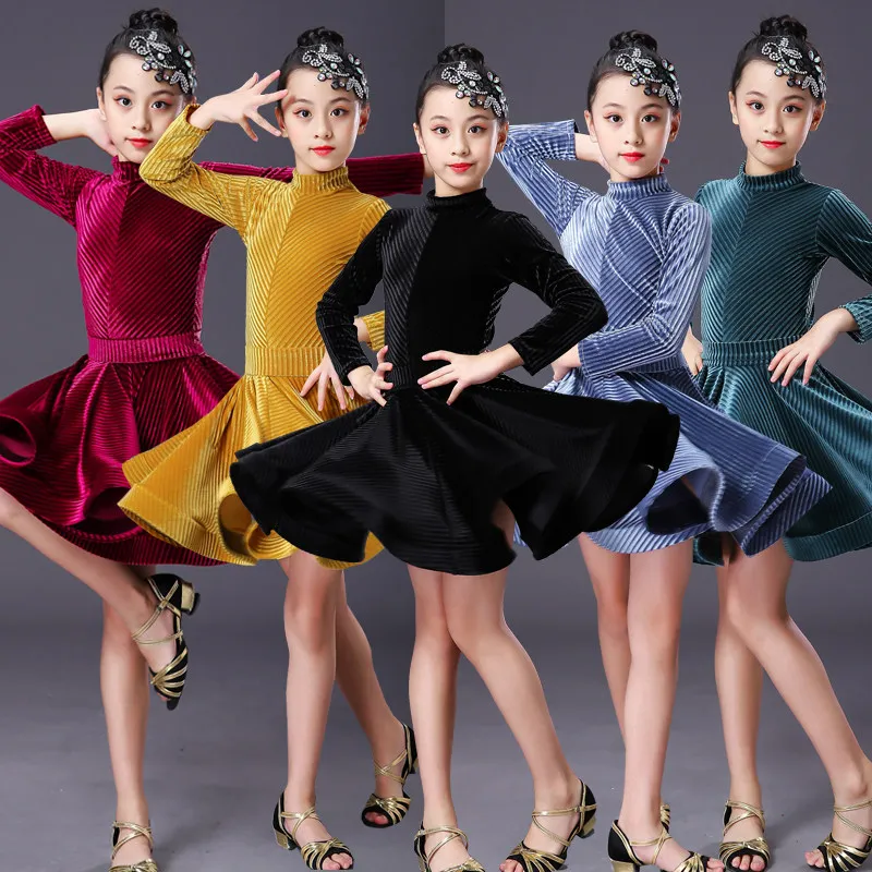 Latin Dance Costumes for Girls and Children Latin Dance Costumes Professional Test Costumes Children's Latin Practice