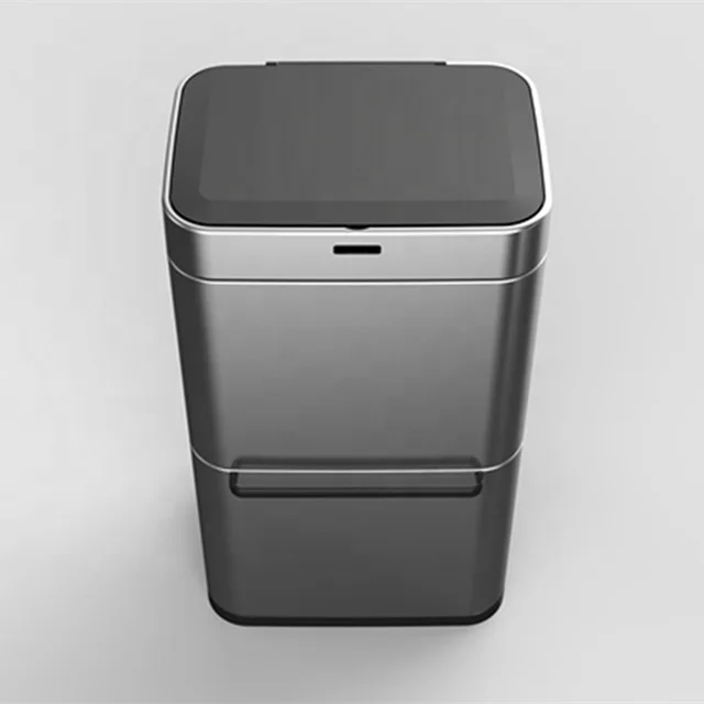 50L/80L  Automatic save energy Wholesale square  Kitchen waste bin bulk trash cans stainless steel sensor dustbin