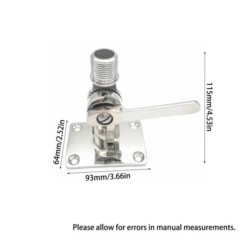 Adjustable Marine VHF Antenna 316 Stainless Steel Adjustable Base Mount for Boats Marine VHF Antenna