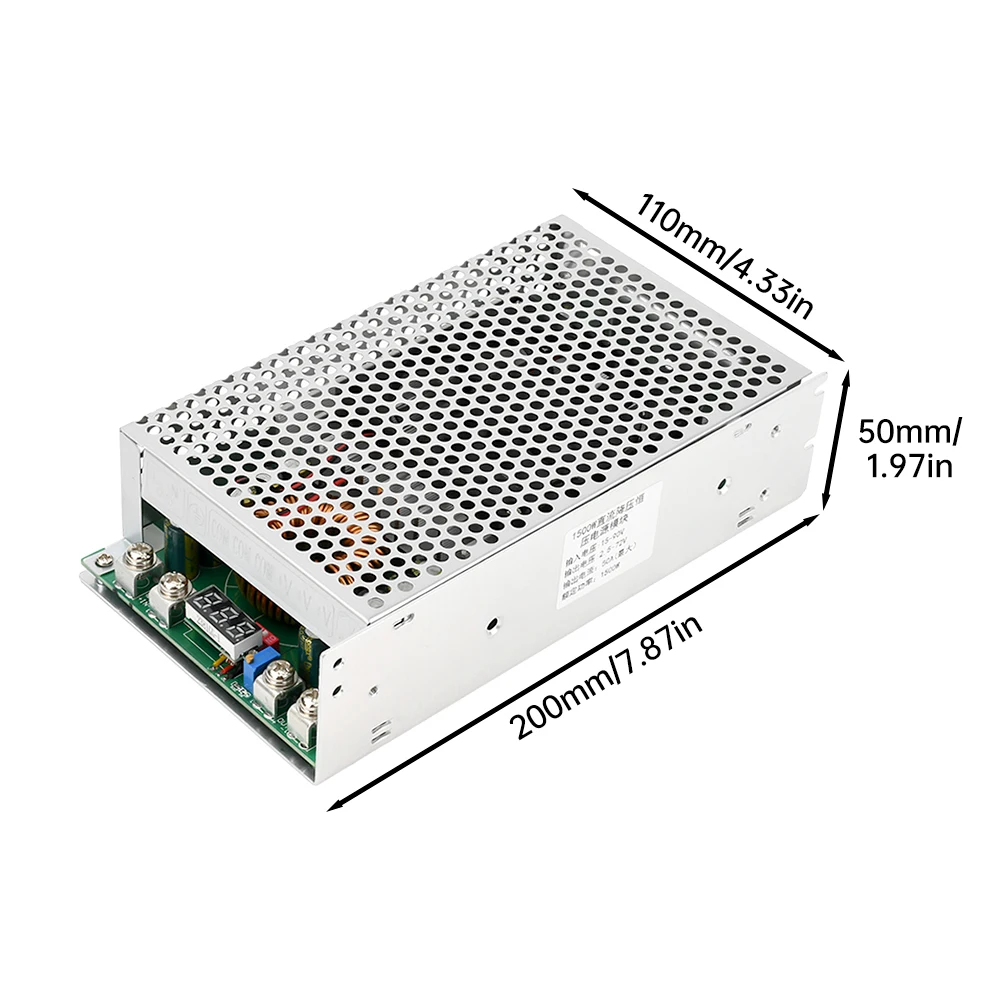Modulo di alimentazione step down convertitore buck regolabile DC-DC da 15-90 V a 2,5-72 V con display digitale rosso 1500 W 50 A