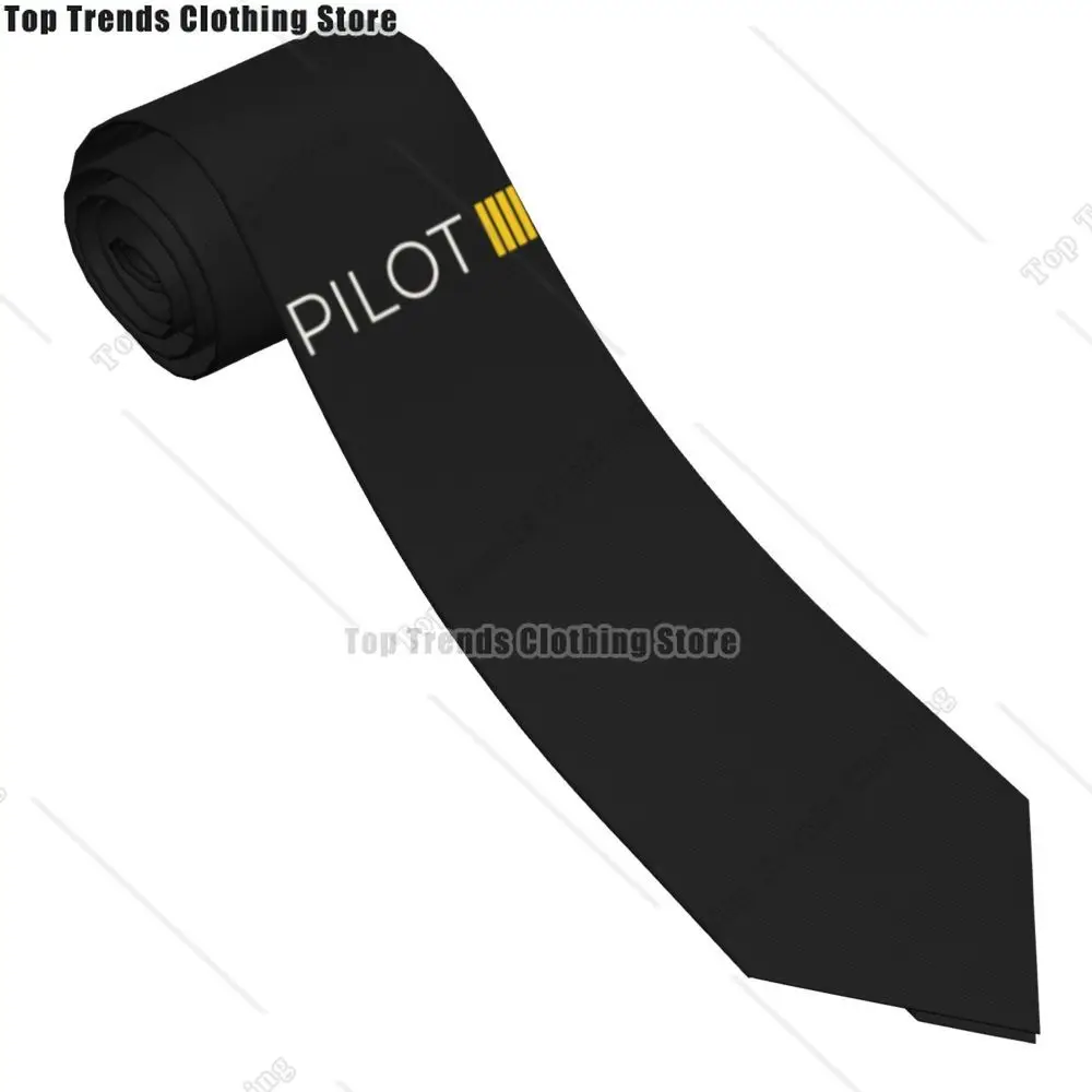 Fashion Pilot Captain Stripes Neck Tie for Wedding Personalized Mens Aviation Aviator Fighter Necktie