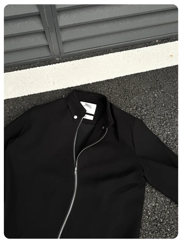 

Поп весна осень мужская черная однотонная куртка-бомбер на молнии повседневная модная новая модная американская куртка пальто уличная мужская футболка