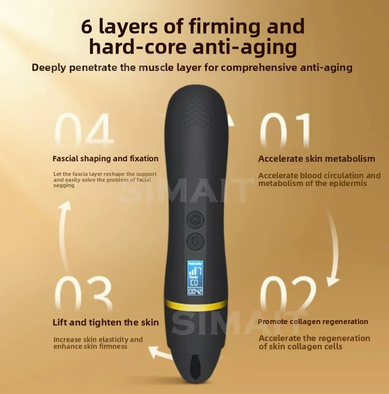 Handheld Ultrasonic Face Lifting Massager for Wrinkle Removal, Anti-Aging Skin Tightening Beauty Device