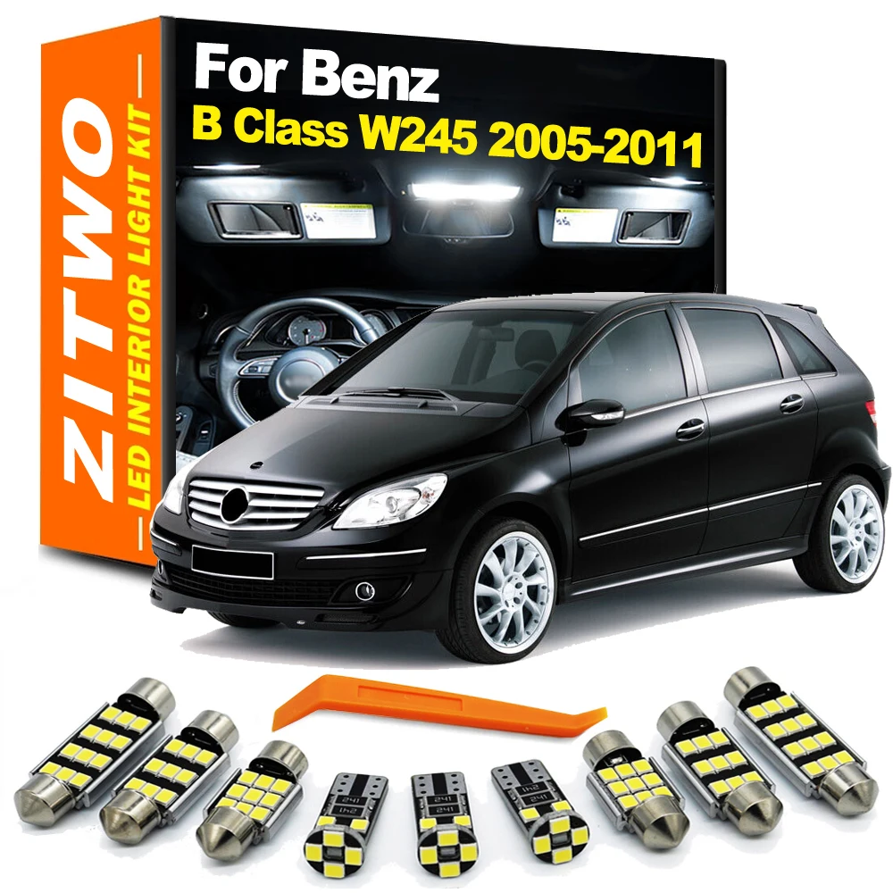 ZITWO 19Pcs Full LED Bulb Interior Dome Door Foot Plate Light Kit For Mercedes Benz B Class W245 B160 B170 B180 B200 2005-2011