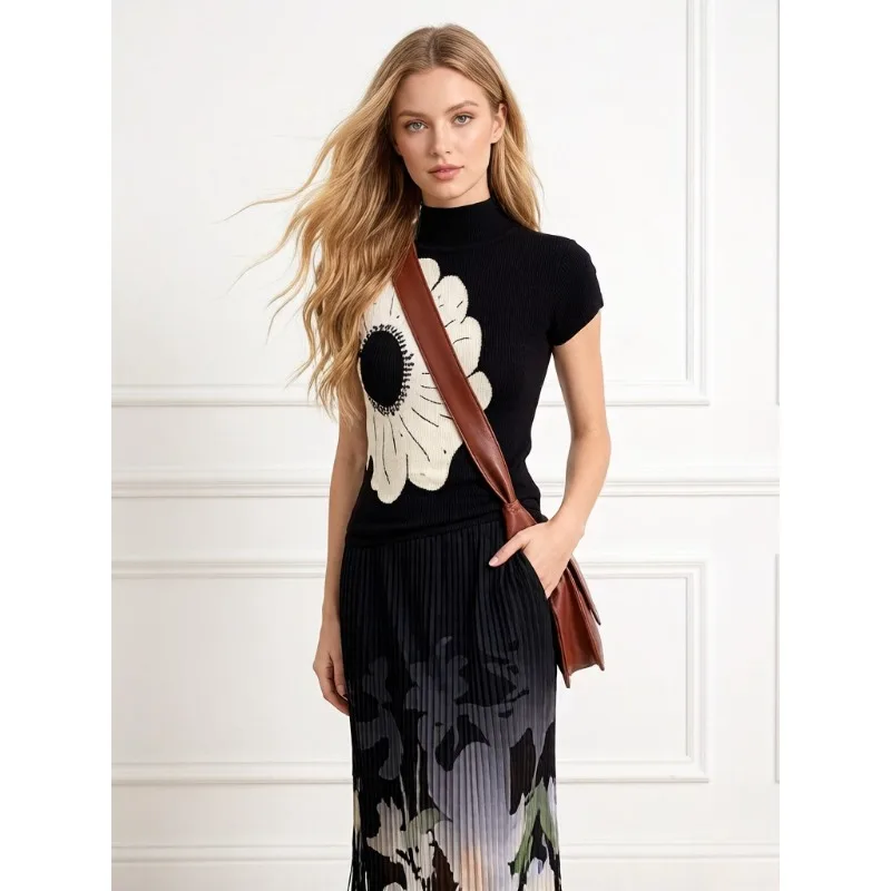 

Miyake Pleated 2026 Spring Versatile Korean Style Casual Women's Sleeveless Fashion Skirt with Tassels Pleated Two-Piece Set