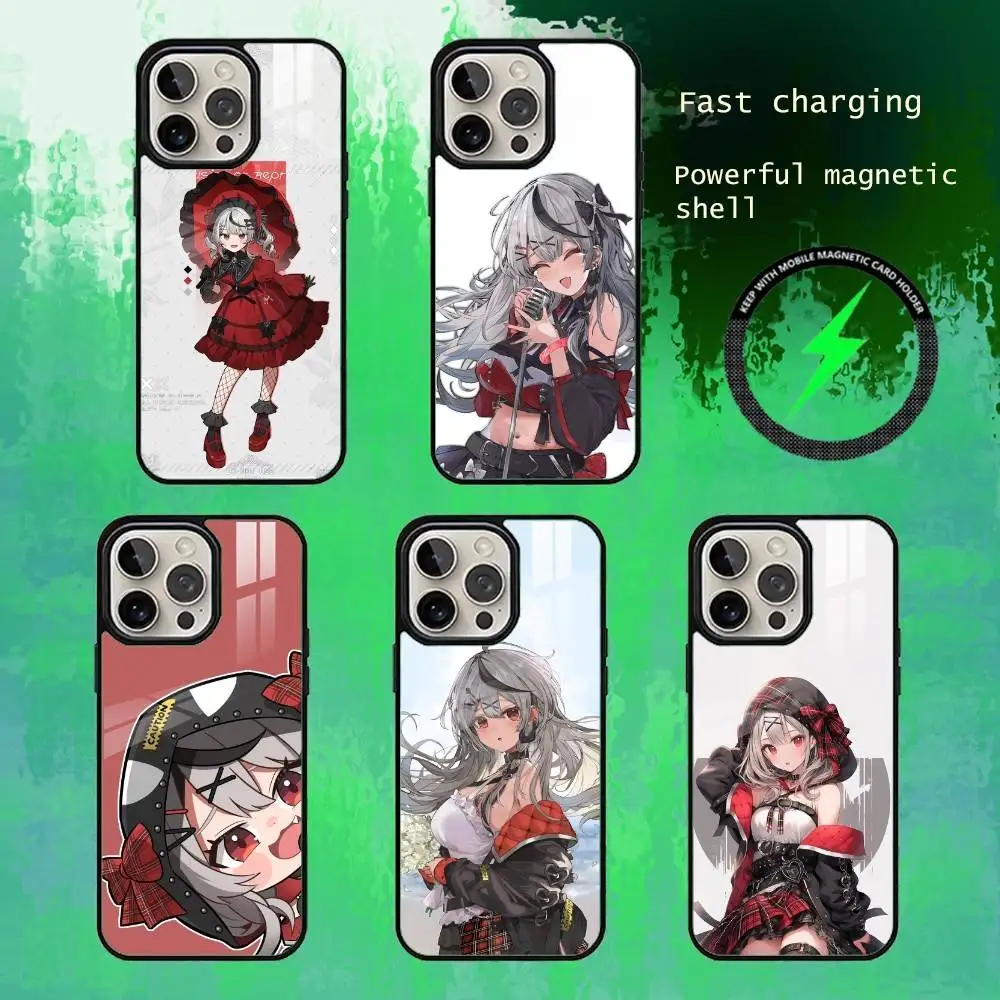 

Virtual Singer Sakamata Chloe Holo Phone Case For iPhone17,16,15,14,13 Plus,Pro Max Magnetic For Magsafe Wireless Charging