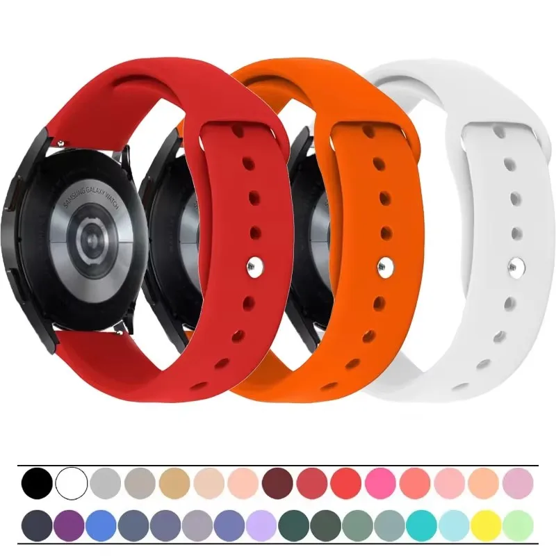 

For Samsung Galaxy Watch 4-5-pro-6-Classic/active 2 40mm 44mm Silicone Sports watch strap Huawei GT 4-3-2e-pro Band 20mm 22mm