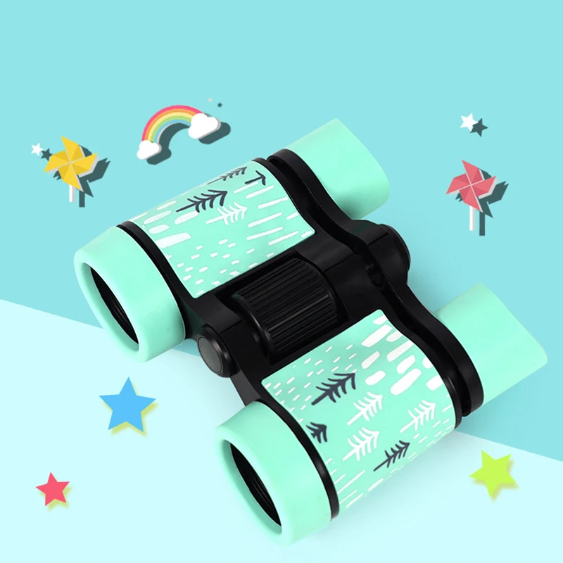 4X30 Binoculars Plastic Children Colorful Mini Telescope for Kids Outdoor Toys HD Eyepiece Optical Objective Lens(Blue)