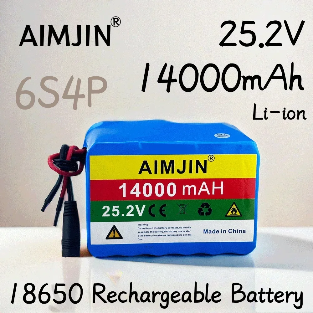 Batteria ricaricabile agli ioni di litio 25.2V 14000mah 6 s4p ciclomotore/elettrico/18650 batteria bms