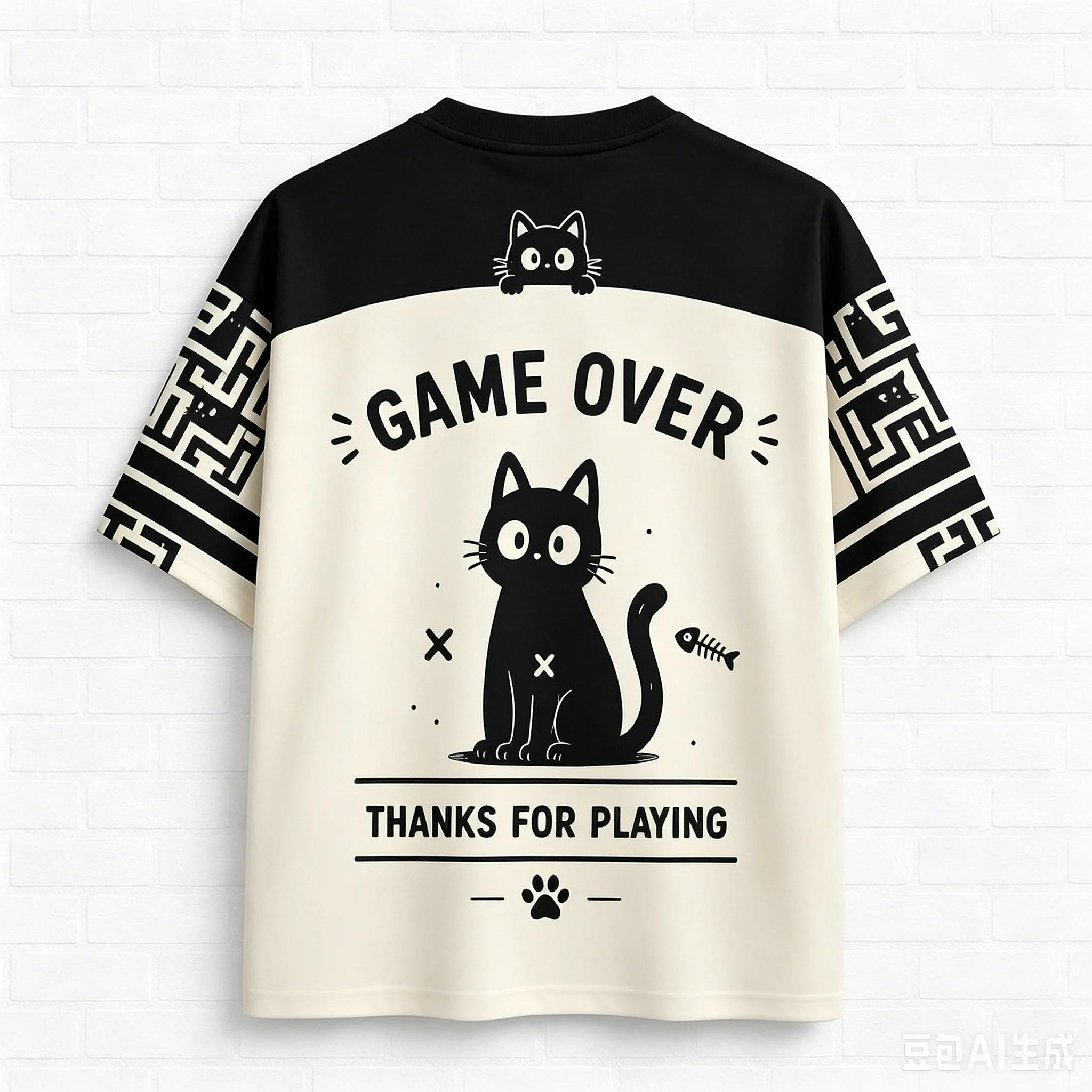 Trendiger Bestseller 2026 Mode Cyberpunk Kitten Fitness-Trikot Hawaiianisches Casual Hip-Hop V-Ausschnitt T-Shirt Wander- Alltags- Street-Sport-Oberteil – Detail 15