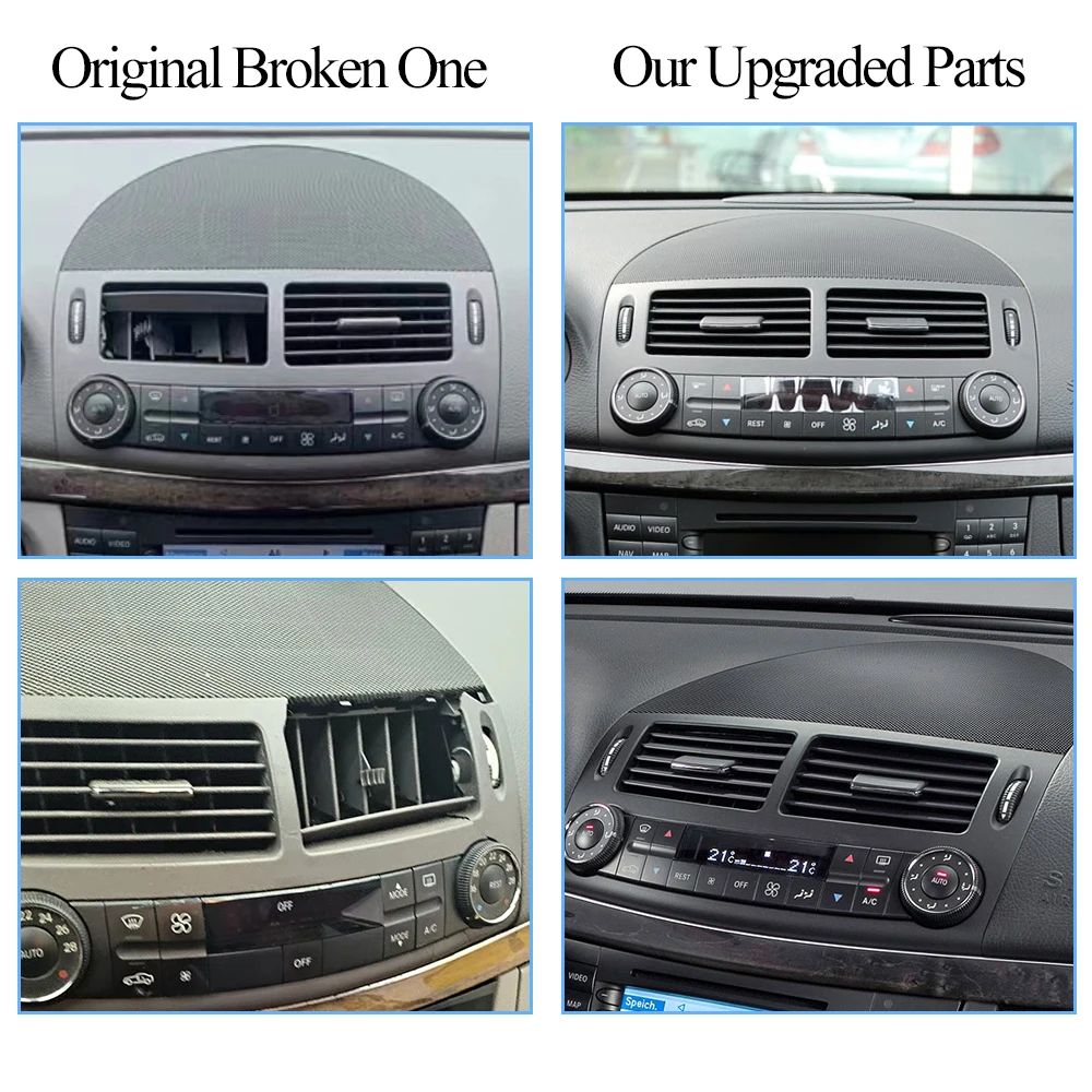 Car Front Air Conditioning AC Vent Grille Outlet Cover Tirm For Mercedes Benz E Class W211 E220 E250 E320 E350 E55 2003-2008