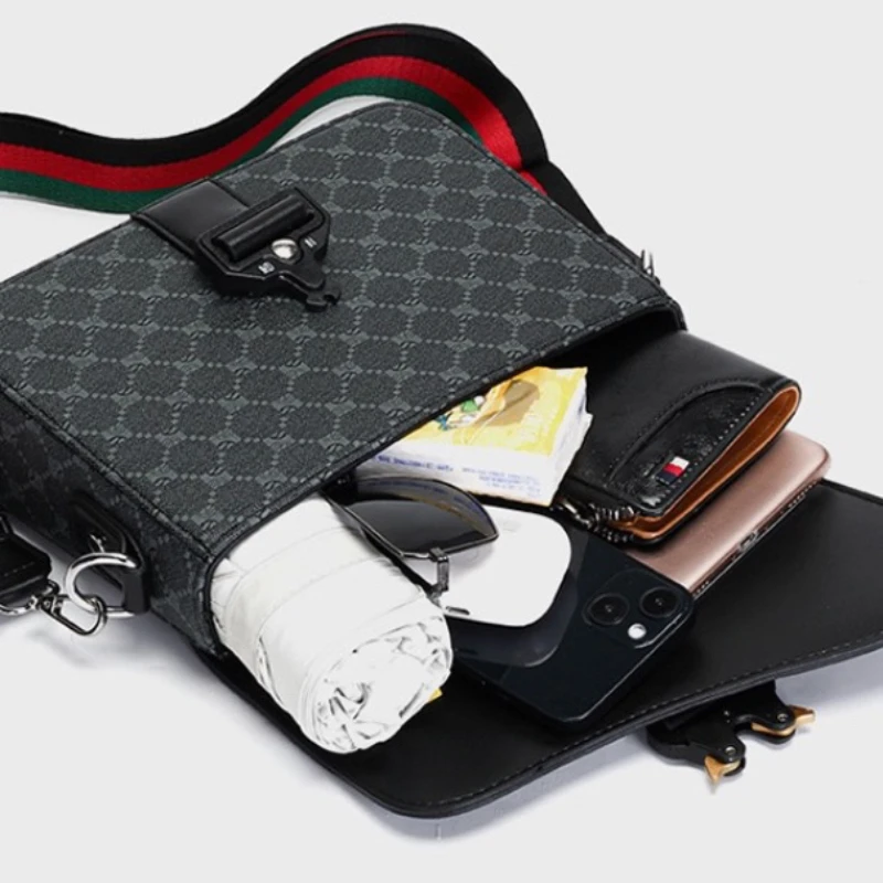 Men's High-End Jacquard Crossbody Bag, Casual Waterproof Shoulder Bag, Business Daily Commute Sling Bag