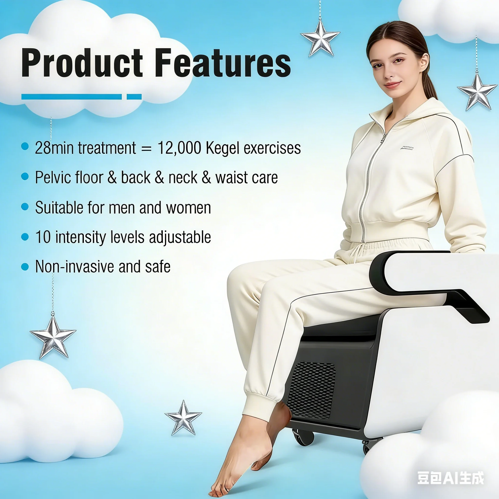 

Postpartum Pelvic Floor Muscle Trainer Urinary Incontinence Massage Chair Machine Butt Lift Prostate Health Care Device for Wome
