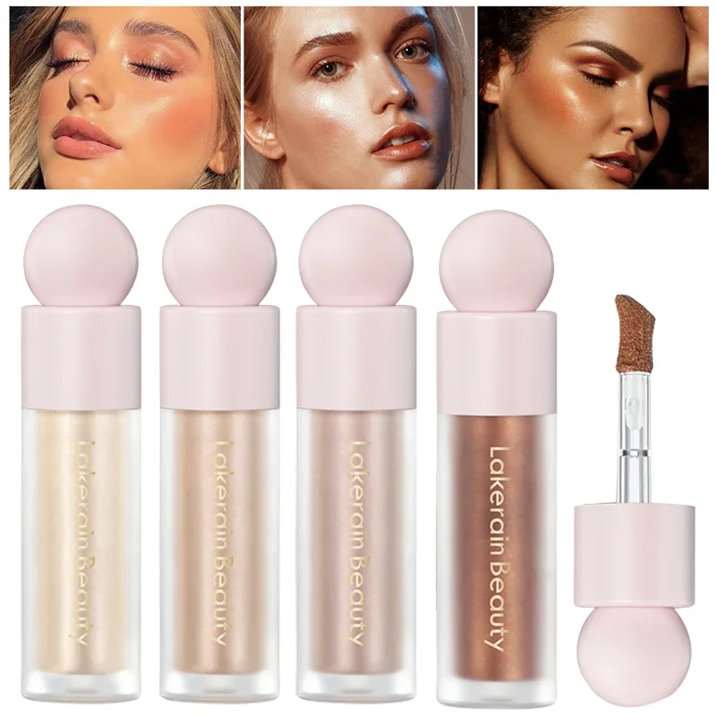 7.5Ml Vloeibare Highlight Make-Up Waterdichte Gezichtscontouren Bronzer Make-Up Natuurlijke Verhelderende Body Illuminator Cosmetica Voor Vrouwen