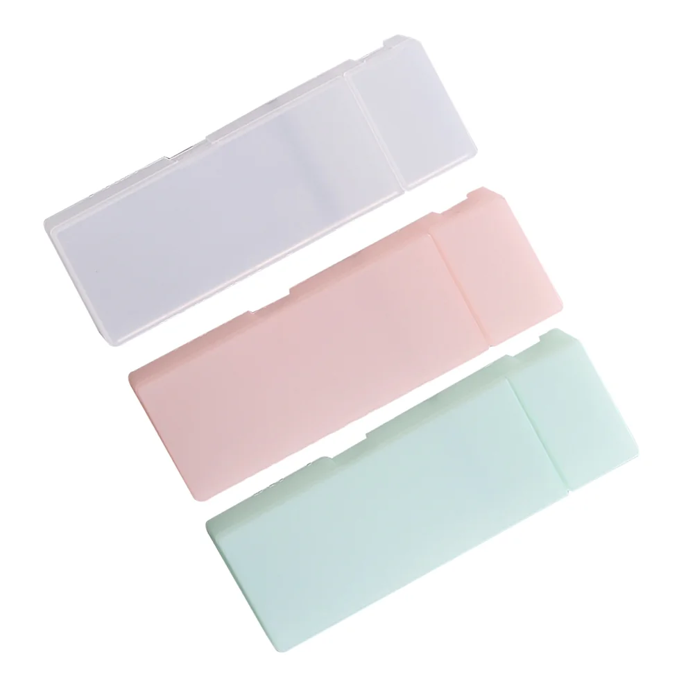 3Pcs Plastic Pencil Box Stationery Translucent Frosted Pen Storage Case Holder pencil case plastic pencil case
