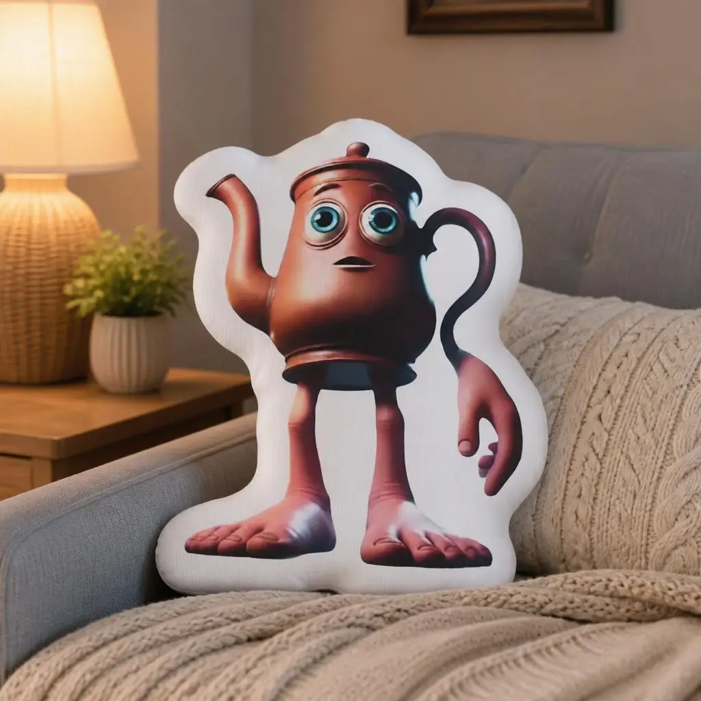 Ta Ta Ta Sahur Italian Brainrot Plush Pillow Anthropomorphic Teapot Cushion Irregular Stuffed Throw Pillow Home Decor Gift