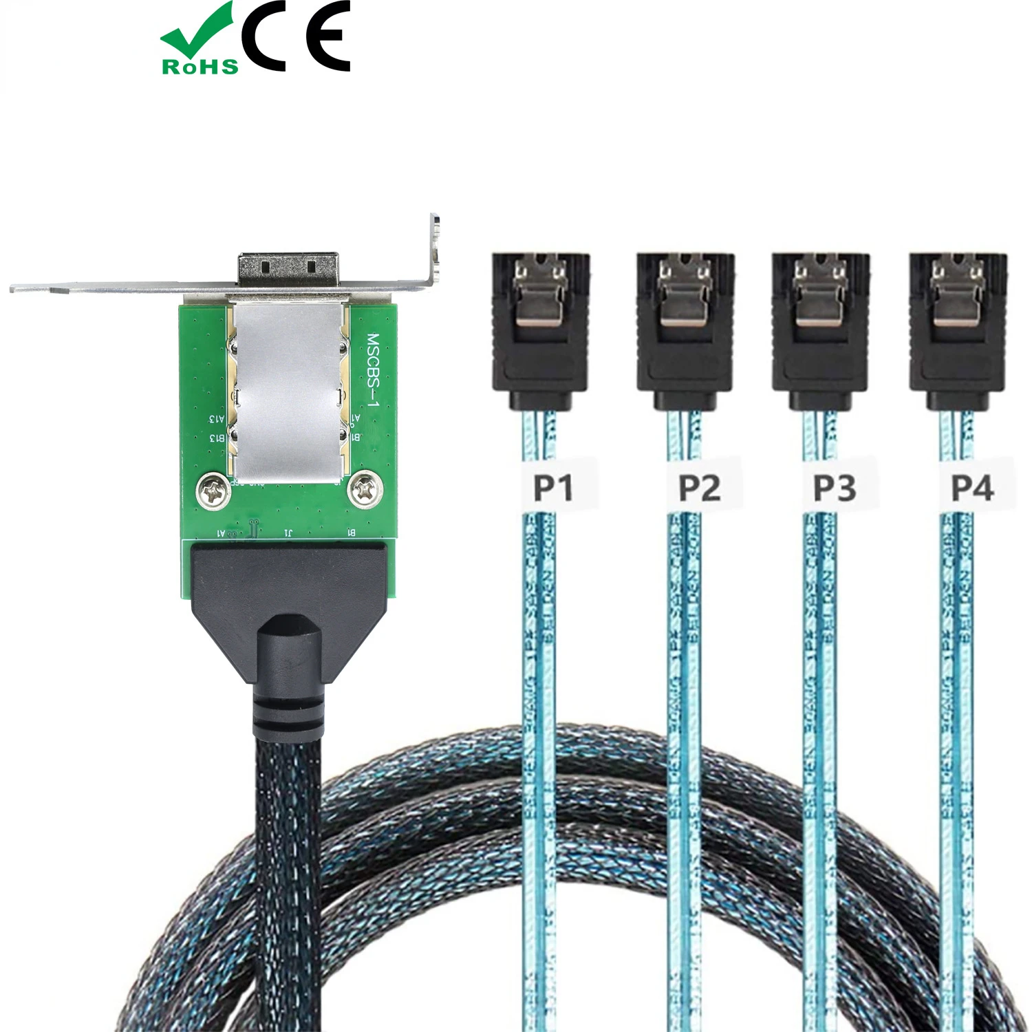 Mini SAS 26Pin SFF-8088 Female To 4 SATA 7Pin Female Cable Target/Backplane Connecting Cable