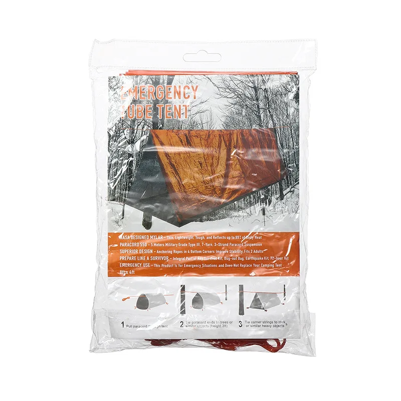 Portable Disaster Relief Tent Camping Temporary Simple Sleeping Bag Warm Emergency Blanket Single Layer  Film Triangle Tent