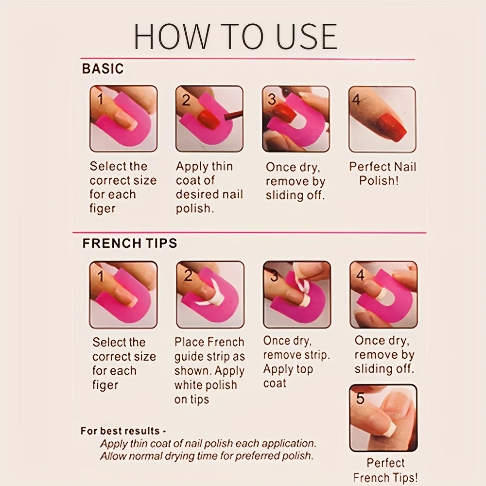 26-teiliges Nagellack-Applikationswerkzeug-Set, U-förmiger gebogener Nagelschutz mit Überlaufschutz, geeignet für perfekte französische Fingerspitzen