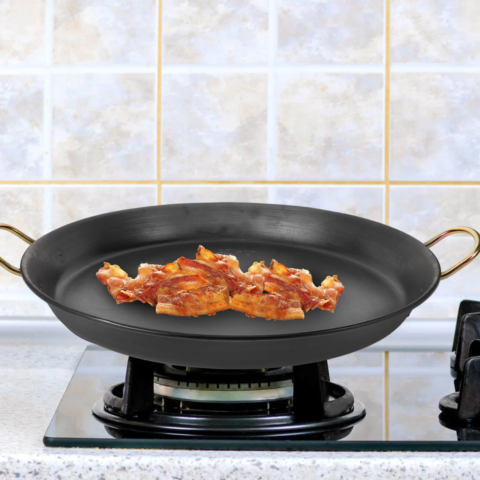 

Lightweight Small Nonstick Pancake Frying Pan Cast Iron Griddle Breakfast Double Handle Multi-Functional Fry Pot For Outdoor Bbq