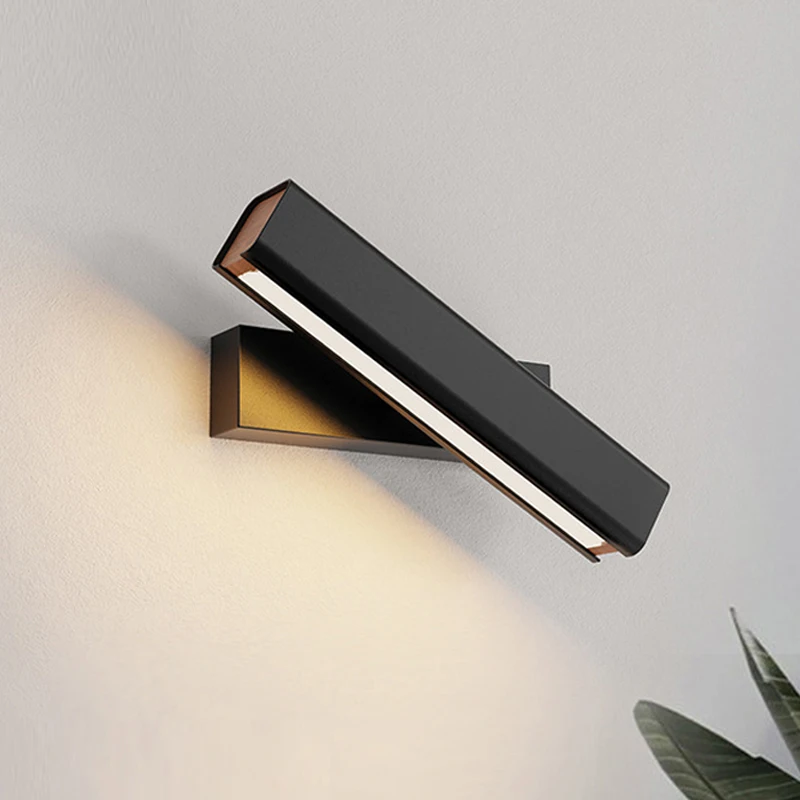 Northern Europe Minimalist Indoor Led Wall Lamp Rotatable Wall Lamp Living Room Bedside Study Lighting Background Wall Lamp