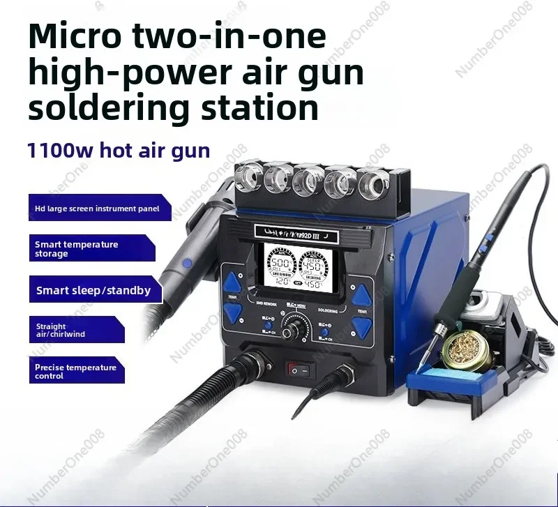 WEP992D III 2-in-1 Soldering Station, Hot Air Rework, 210/245 Iron, LCD Screen