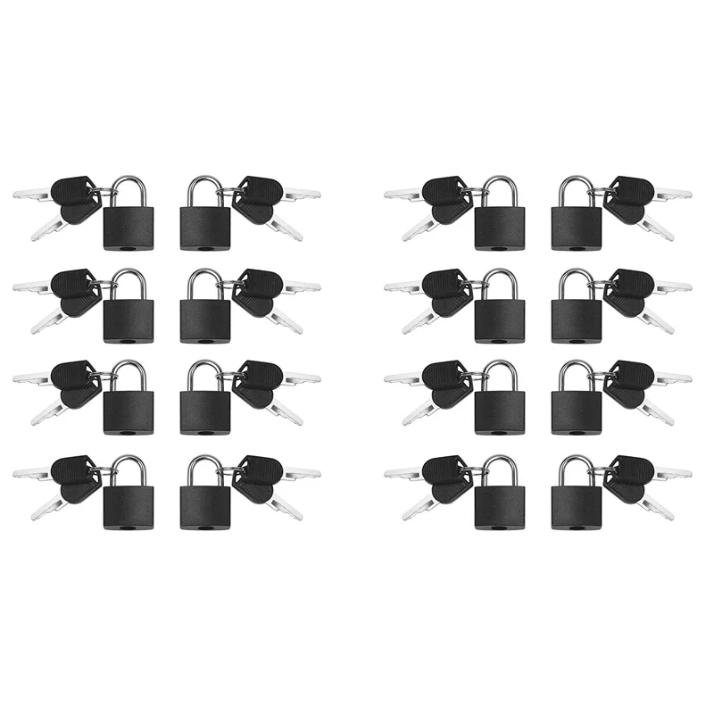 

M13K-16 Pack Locks Small Padlock With Key Luggage Gym Locker Lock Mini Colorful Padlock For Outdoor School Home B