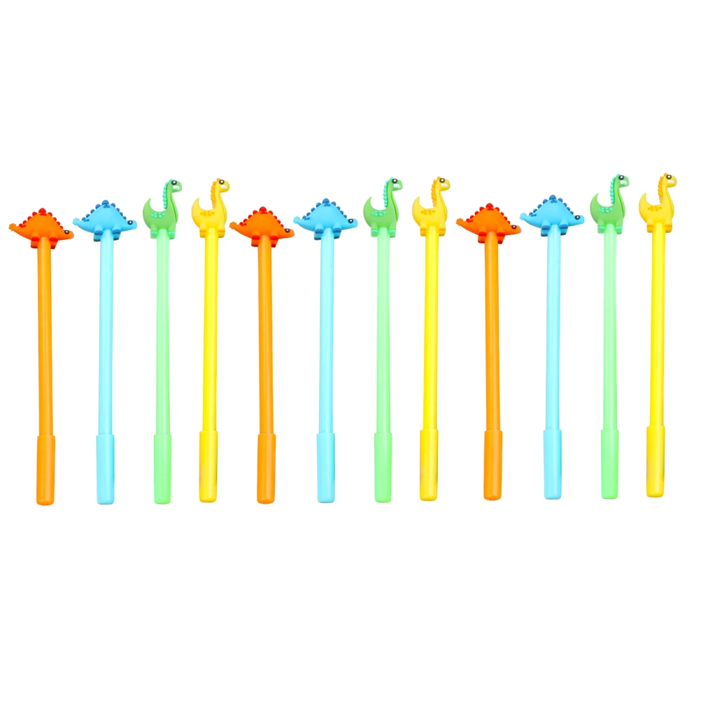 

12Pcs Adorable Dinosaur Gel Pens Smooth Flow Fashionable Design Ideal for Journaling Note Taking Gift for Friends