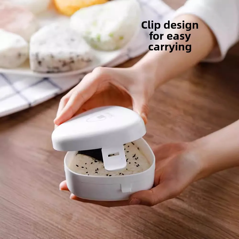 

Rice Ball Bento Box Microwave Safe Children Eating Tool Sushi Making Lunch Box Geometric Shape Kitchen Cooking Tool