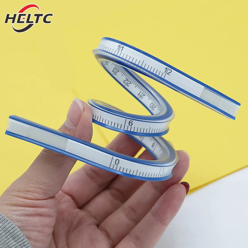 30cm Curved Ruler For Sewing Soft Flexible English And Metric Scale Rule Engineering Drafting Drawing Tool Sewing Accessories