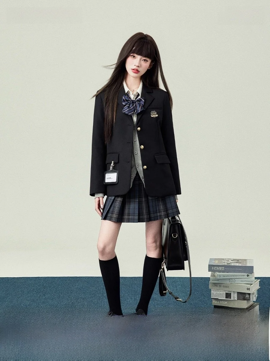 

Оригинальный Hua Ling Mrs. JK orm Set College Sle, женский костюм, школьные принадлежности, верхняя одежда, весенняя школьная женская мода