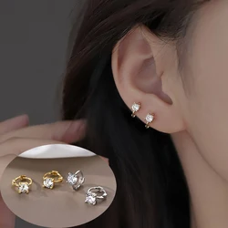 Vintage Stainless Steel Cz Zircon Small Hoop Earrings Women Korean Simple Unique Cartilage Piercing Earring Minimalism Jewelry