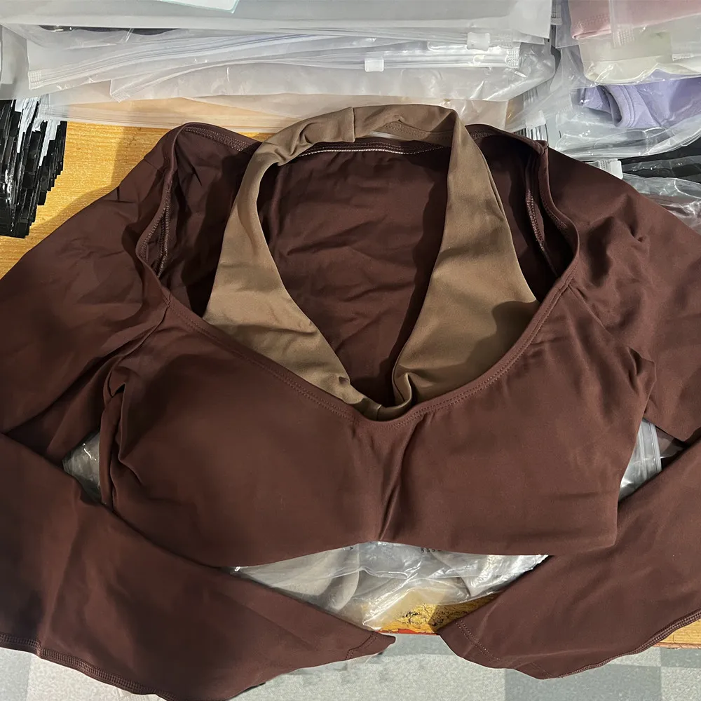 Pad Women Sportswear Yoga Set Nude Crop Tops High Waist Workout Legging Gym Fitness Exercise Active Wear Outfit Suit XP198 view 3