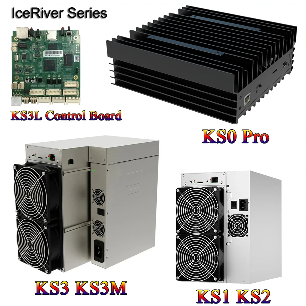 IceRiver KS0 Pro KS0Ultra KS1 KS2 KS3 KS3M, KAS Kaspa Miner ASIC Mining Machine With PSU, Fast Shipping