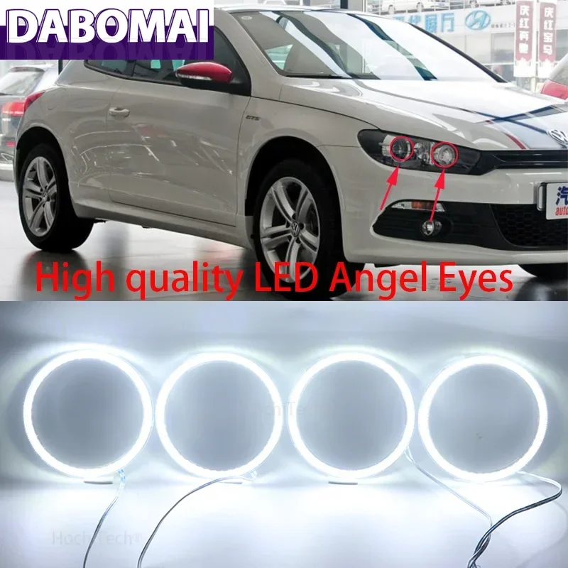 

ДХО для Volkswagen VW Scirocco с проектором, супер яркий белый цвет 3528, SMD светодиодный комплект с ангельскими глазами, дневные ходовые огни