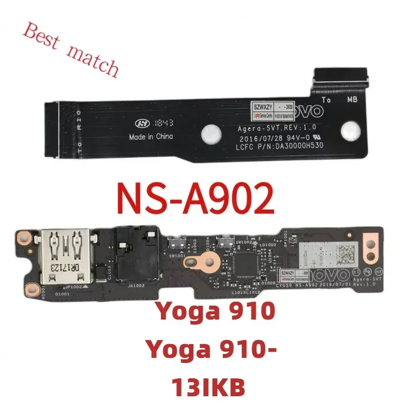 

Для ноутбука Lenovo Yoga 910 Yoga 910-13IKB USB аудио плата с кабелем CYG50 NS-A902 DA30000H530 5C50M35023