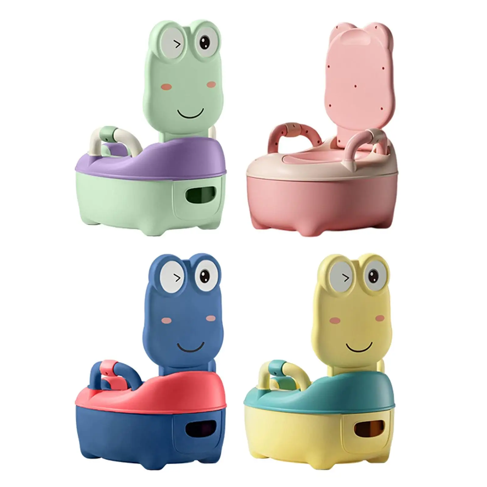 Cartoon baby Toilet Seat Potty Stool, with Handles Removable Container Easy Cleaning Bedpan for Unisex Child