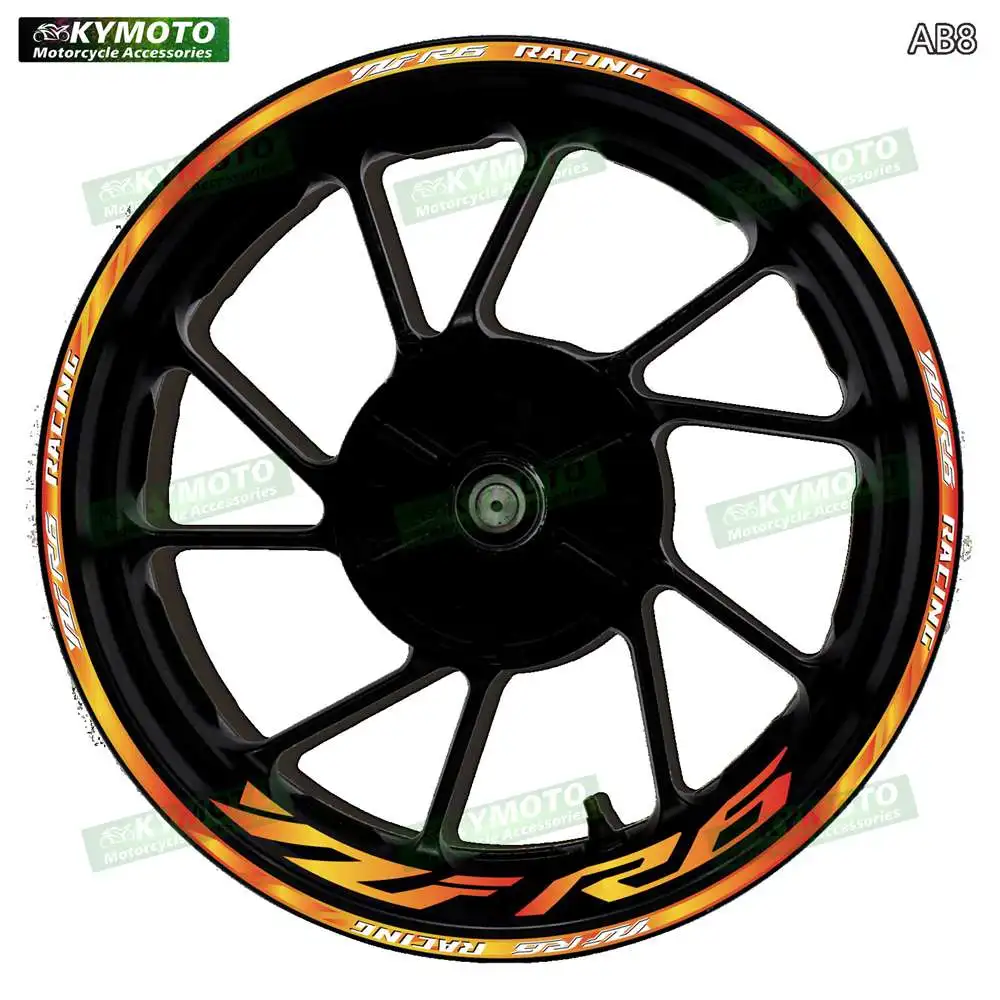 For YZF R6 R 6 motorcycle accessories 17-inch front and rear wheel stickers fairings and wheel hub gradient decals