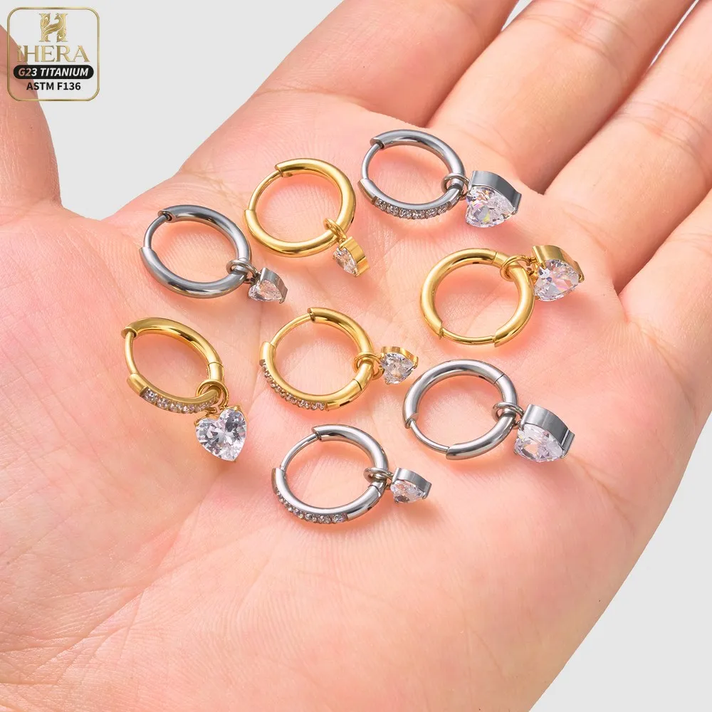 1/10 Stück F136 Titan Piercing Hänge-Creolen mit funkelnden Zirkonia-Steinen, Nasen-, Septum-, Helix-, Knorpel-Ohrringe-Set, Labret-, Augenbrauen- und Körperschmuck – Detail 34