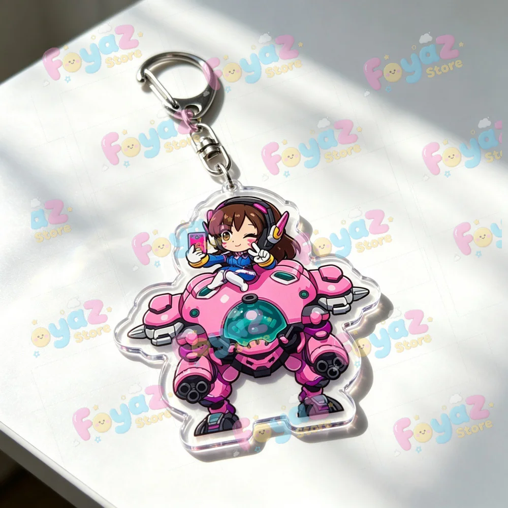 Overwatch Cartoon Chibi Keychain Accessories Bag Game Keyrings Jewelry Manga Fans Gifts view 6