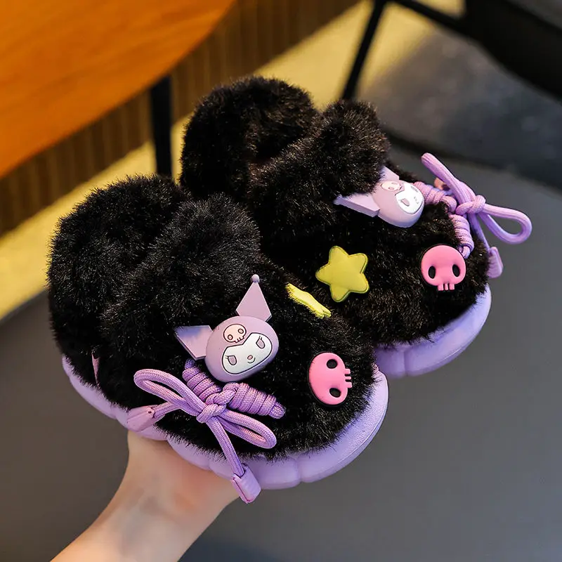 

Sanrio Hello Kitty Cinnamoroll Anime Kawaii Sanrio Baby Soft Shoes Curte Children Cotton Slippers My Melody Gifts Toys